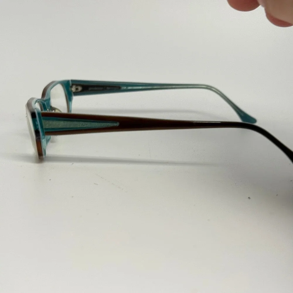 Prodesign Denmark 4632 Brown Teal Rectangular Eyeglass Frames 53-18-135